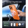 FNTCASE for iPhone 15 Pro Case with 360 Spin Magnetic Stand Black | Compatible with Magsafe,Screen Protector,Full Camera Protection,Translucent Matte Military Grade Shockproof Phone Cover(Orange)