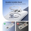 FNTCASE for iPhone 15 Pro Case with 360 Spin Magnetic Stand Black | Compatible with Magsafe,Screen Protector,Full Camera Protection,Translucent Matte Military Grade Shockproof Phone Cover(Clear)
