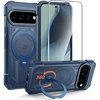 FNTCASE for Google Pixel 11 Pro XL Case with 360 Spin Magnetic Kickstand | Screen Protector, Compatible with MagSafe, Heavy Duty 20FT Military-Grade Drop Protection, Non-Slip, Shockproof Rugged(Blue Translucent)