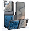 FNTCASE for Samsung Galaxy Z Flip 8 Case with Built-in Kicktand Black | Hinge Protection, Screen Protector, 20FT Military Grade Drop Proof Heavy Duty Rugged Shockproof Protective Sturdy Phone Cover(Blue)