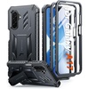 FNTCASE for Samsung Galaxy Z Flip 8 Case with Built-in Kicktand Black | Hinge Protection, Screen Protector, 20FT Military Grade Drop Proof Heavy Duty Rugged Shockproof Protective Sturdy Phone Cover(T-Black)