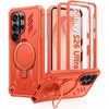 FNTCASE for Samsung Galaxy Z Flip 8 Case with Built-in Kicktand Black | Hinge Protection, Screen Protector, 20FT Military Grade Drop Proof Heavy Duty Rugged Shockproof Protective Sturdy Phone Cover(Dark Orange)