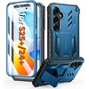 FNTCASE for Samsung Galaxy Z Flip 8 Case with Built-in Kicktand Black | Hinge Protection, Screen Protector, 20FT Military Grade Drop Proof Heavy Duty Rugged Shockproof Protective Sturdy Phone Cover(T-Blue)