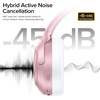 Hybrid Active Noise Cancelling Bluetooth 6.0 Headphones 120H Long Playtime, 6 ENC Mic, Over Ear Headphones Wireless, Hi-Res Audio, Memory Foam Earcup, Transparency Mode ANC Headphone for Travel Office(Rose Gold)