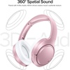Hybrid Active Noise Cancelling Bluetooth 6.0 Headphones 120H Long Playtime, 6 ENC Mic, Over Ear Headphones Wireless, Hi-Res Audio, Memory Foam Earcup, Transparency Mode ANC Headphone for Travel Office(Rose Gold)