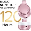 Hybrid Active Noise Cancelling Bluetooth 6.0 Headphones 120H Long Playtime, 6 ENC Mic, Over Ear Headphones Wireless, Hi-Res Audio, Memory Foam Earcup, Transparency Mode ANC Headphone for Travel Office(Rose Gold)