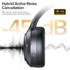 Hybrid Active Noise Cancelling Bluetooth 6.0 Headphones 120H Long Playtime, 6 ENC Mic, Over Ear Headphones Wireless, Hi-Res Audio, Memory Foam Earcup, Transparency Mode ANC Headphone for Travel Office(Obsidian Black)