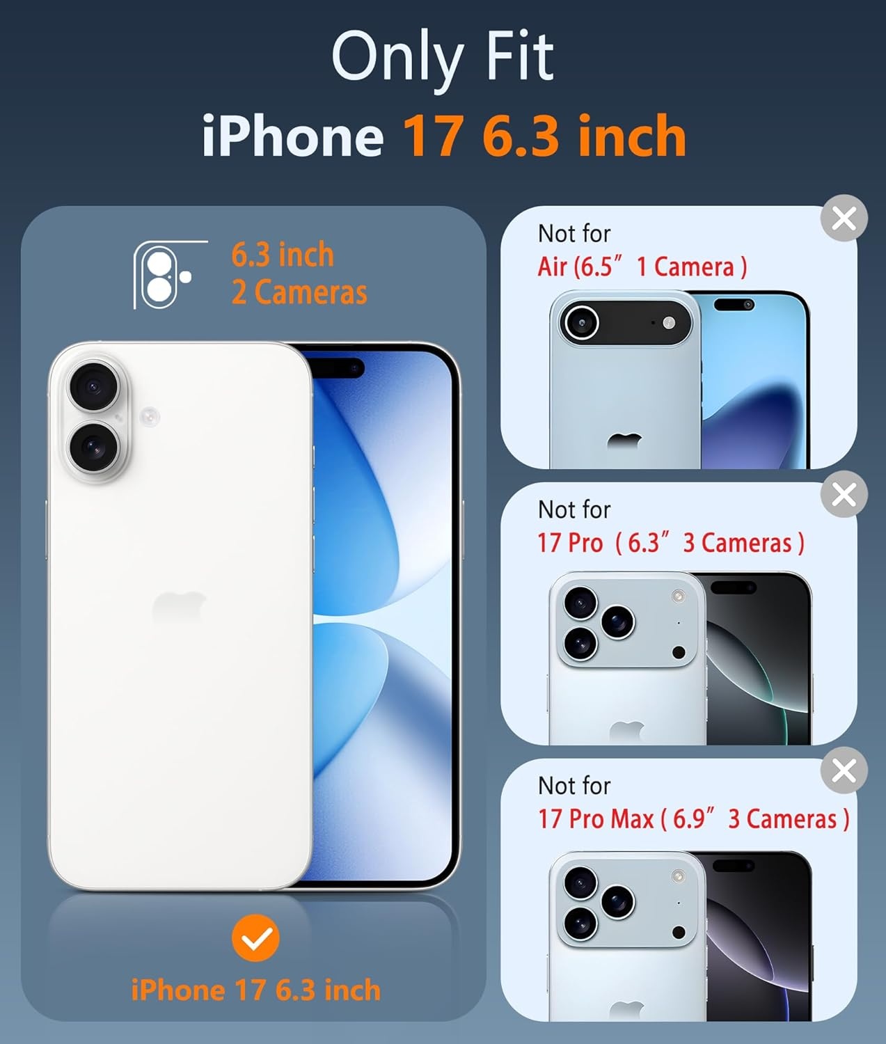 image:imageFNTCASE for iPhone 16 Pro Max Case with Builtin Screen Protector OrangeBlue