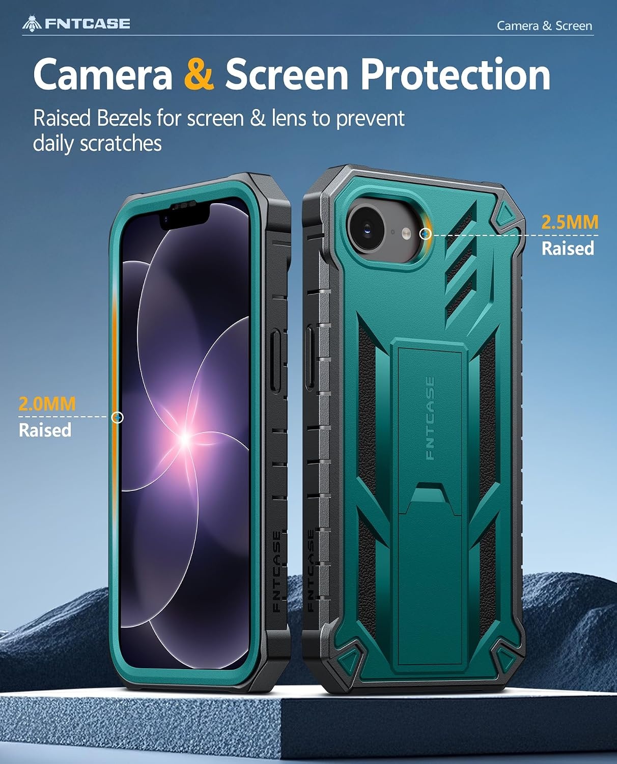image:imageFNTCASE for iPhone 16 Pro Max Case with Builtin Screen Protector OrangeGreen