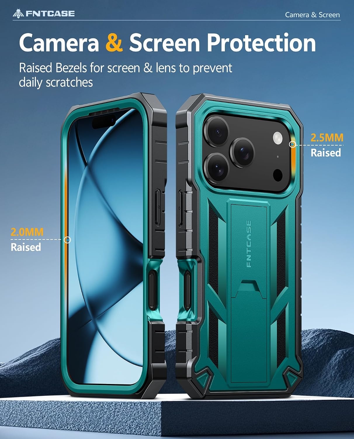 image:imageFNTCASE for iPhone 16 Pro Max Case with Builtin Screen Protector OrangeGreen