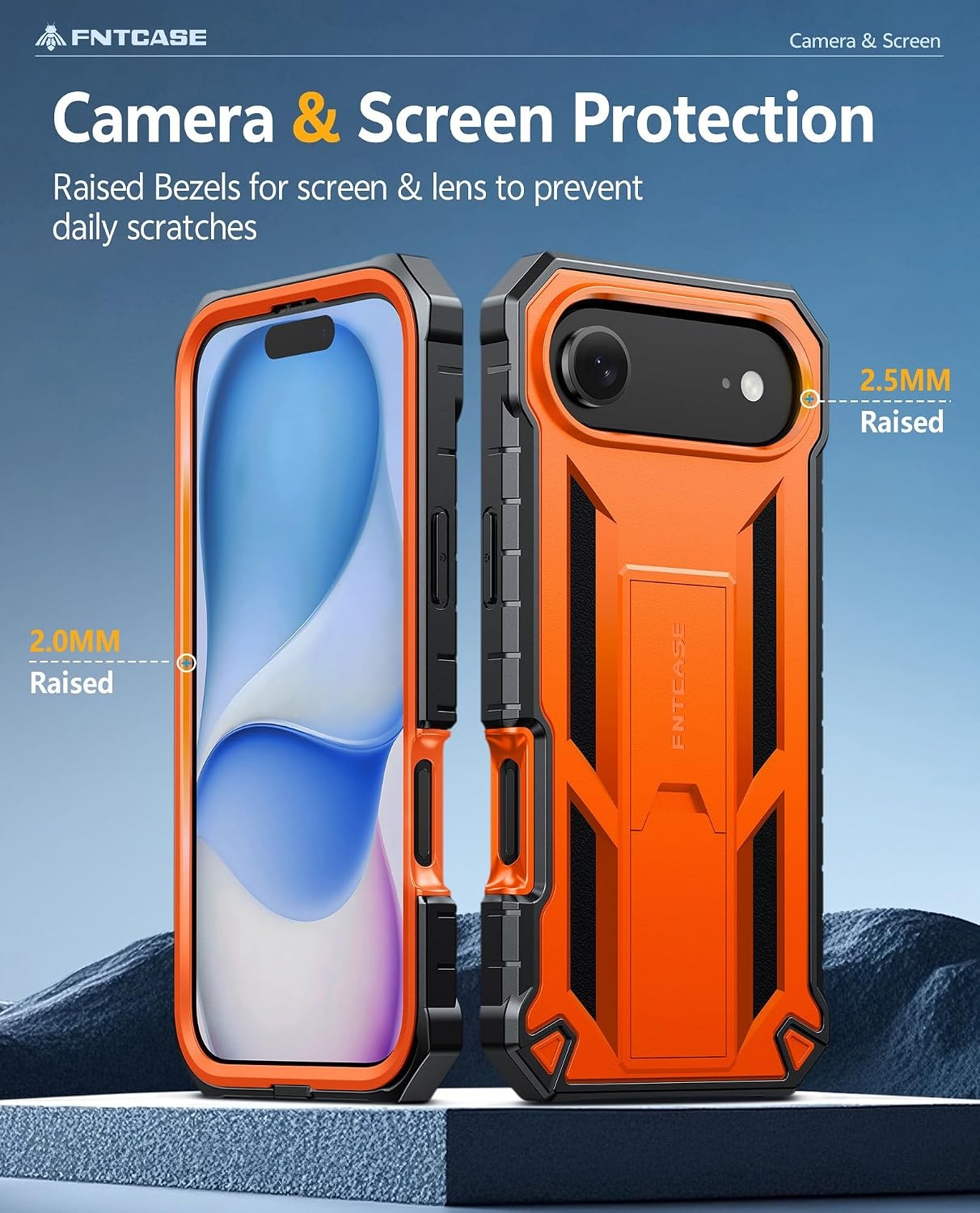 image:imageFNTCASE for iPhone 16 Pro Max Case with Builtin Screen Protector OrangeOrange