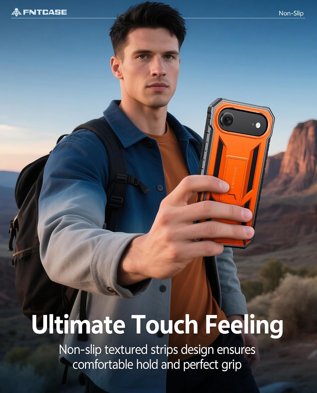 image:imageFNTCASE for iPhone 16 Pro Max Case with Builtin Screen Protector OrangeOrange