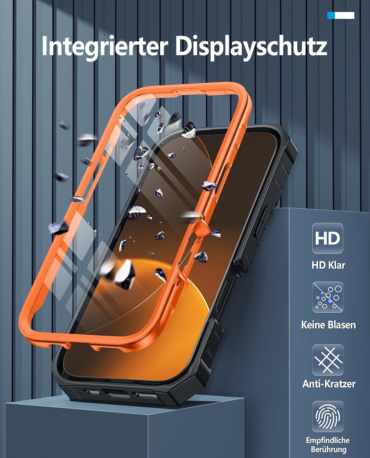 image:imageFNTCASE for iPhone 16 Pro Max Case with Builtin Screen Protector OrangeOrange Matte