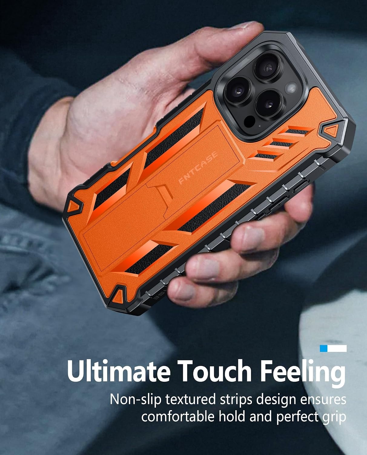 image:imageFNTCASE for iPhone 16 Pro Max Case with Builtin Screen Protector OrangeOrange Matte