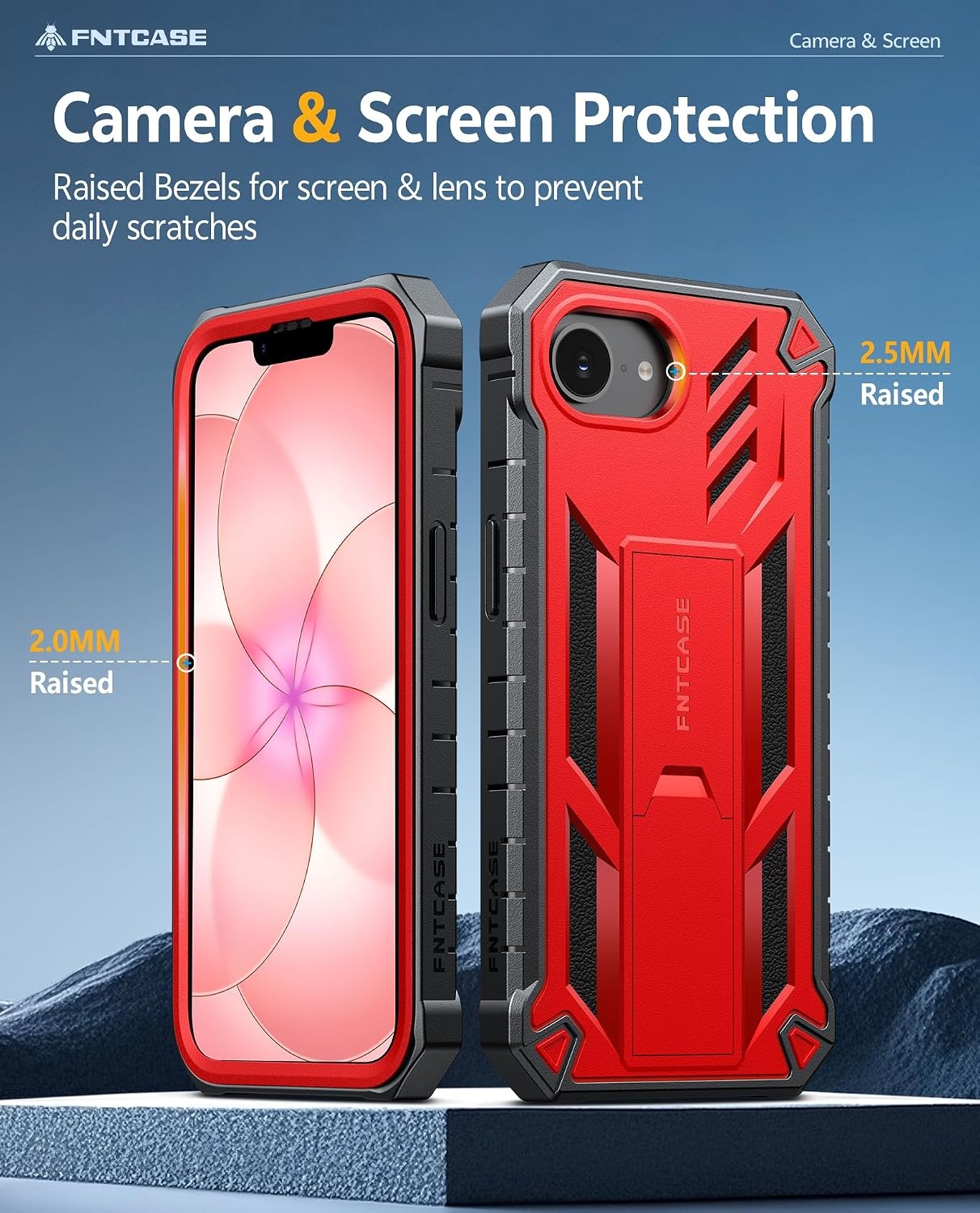 image:imageFNTCASE for iPhone 16 Pro Max Case with Builtin Screen Protector OrangeRed