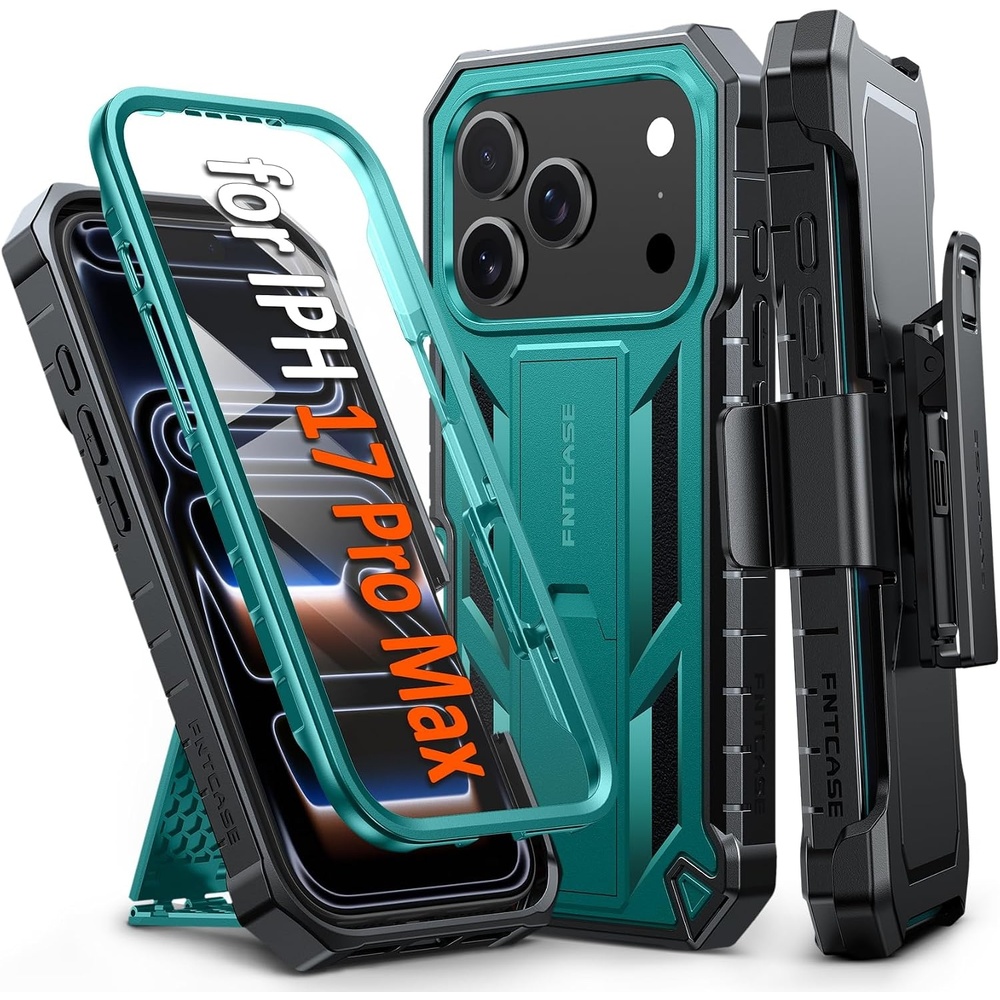 image:imageFNTCASE for iPhone 16 Pro Max Case with Builtin Screen Protector OrangeGreen