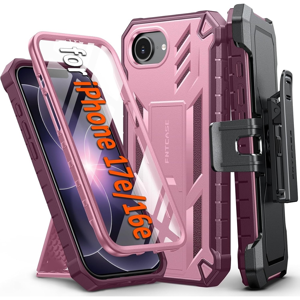 image:imageFNTCASE for iPhone 16 Pro Max Case with Builtin Screen Protector OrangePink