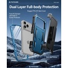 FNTCASE for iPhone 16 Pro Max Case, with Built-in Screen Protector, Orange(Blue)
