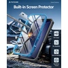 FNTCASE for iPhone 16 Pro Max Case, with Built-in Screen Protector, Orange(Blue)