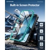 FNTCASE for iPhone 16 Pro Max Case, with Built-in Screen Protector, Orange(Green)