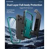 FNTCASE for iPhone 16 Pro Max Case, with Built-in Screen Protector, Orange(Green)