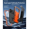FNTCASE for iPhone 16 Pro Max Case, with Built-in Screen Protector, Orange(Orange)