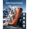 FNTCASE for iPhone 16 Pro Max Case, with Built-in Screen Protector, Orange(Orange)
