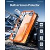 FNTCASE for iPhone 16 Pro Max Case, with Built-in Screen Protector, Orange(Orange Matte)