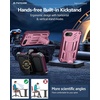FNTCASE for iPhone 16 Pro Max Case, with Built-in Screen Protector, Orange(Pink)