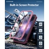 FNTCASE for iPhone 16 Pro Max Case, with Built-in Screen Protector, Orange(Pink)