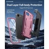 FNTCASE for iPhone 16 Pro Max Case, with Built-in Screen Protector, Orange(Pink)