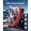 FNTCASE for iPhone 16 Pro Max Case, with Built-in Screen Protector, Orange(Red)