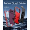 FNTCASE for iPhone 16 Pro Max Case, with Built-in Screen Protector, Orange(Red)