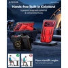 FNTCASE for iPhone 16 Pro Max Case, with Built-in Screen Protector, Orange(Red)