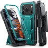 FNTCASE for iPhone 16 Pro Max Case, with Built-in Screen Protector, Orange(Green)