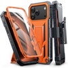 FNTCASE for iPhone 16 Pro Max Case, with Built-in Screen Protector, Orange(Orange)