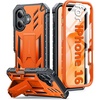 FNTCASE for iPhone 16 Pro Max Case, with Built-in Screen Protector, Orange(Orange Matte)
