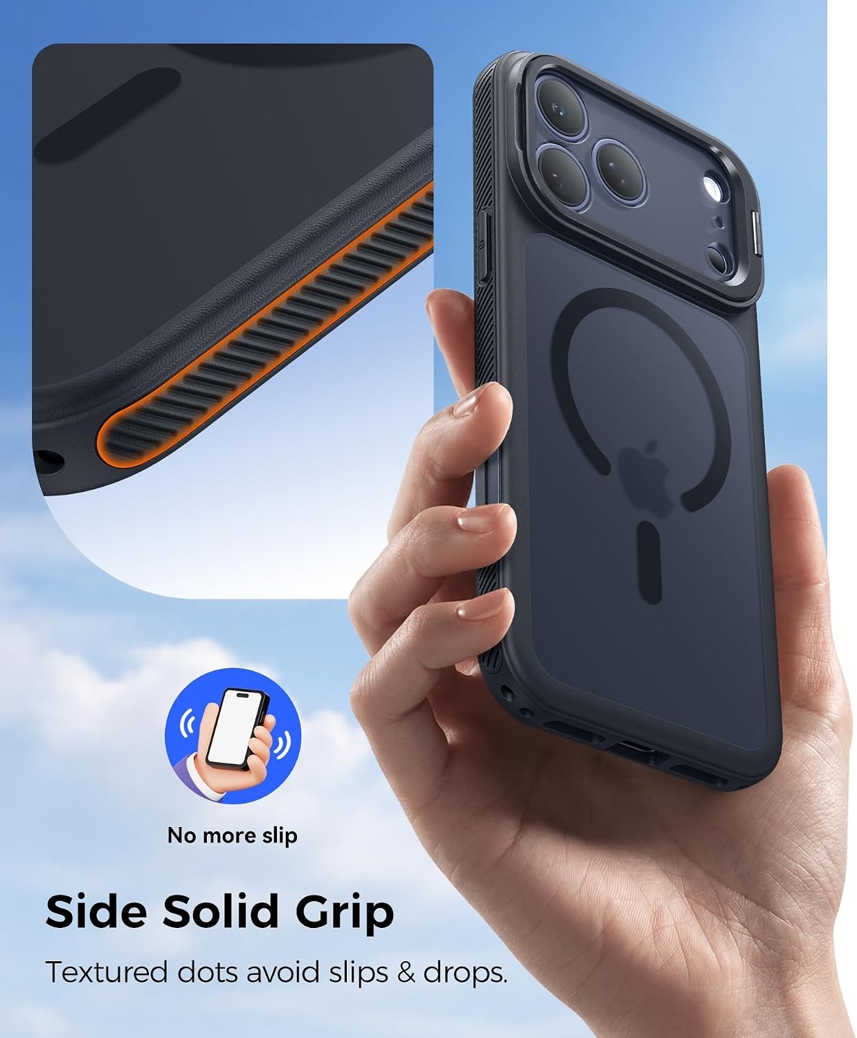 image:imageFNTCASE for Phone Pro Case 18 SeriesPhone 17 Pro Case with StandBlack