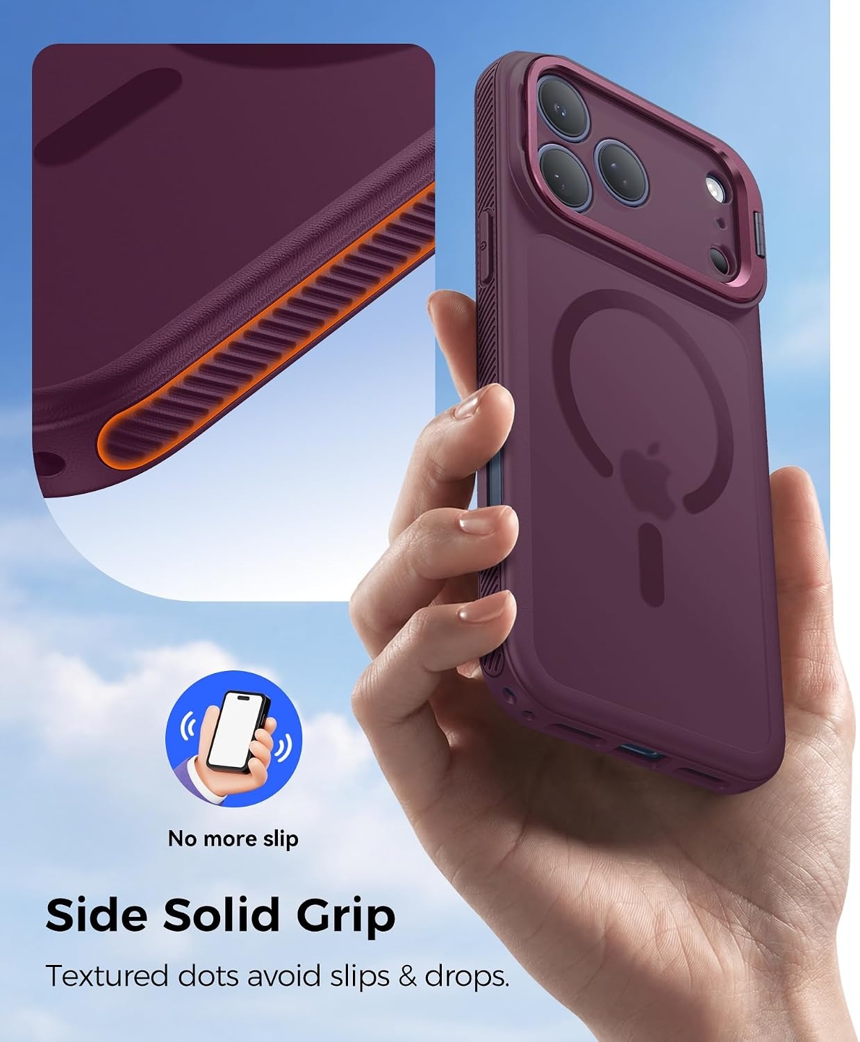image:imageFNTCASE for Phone Pro Case 18 SeriesPhone 17 Pro Case with StandCherry Red