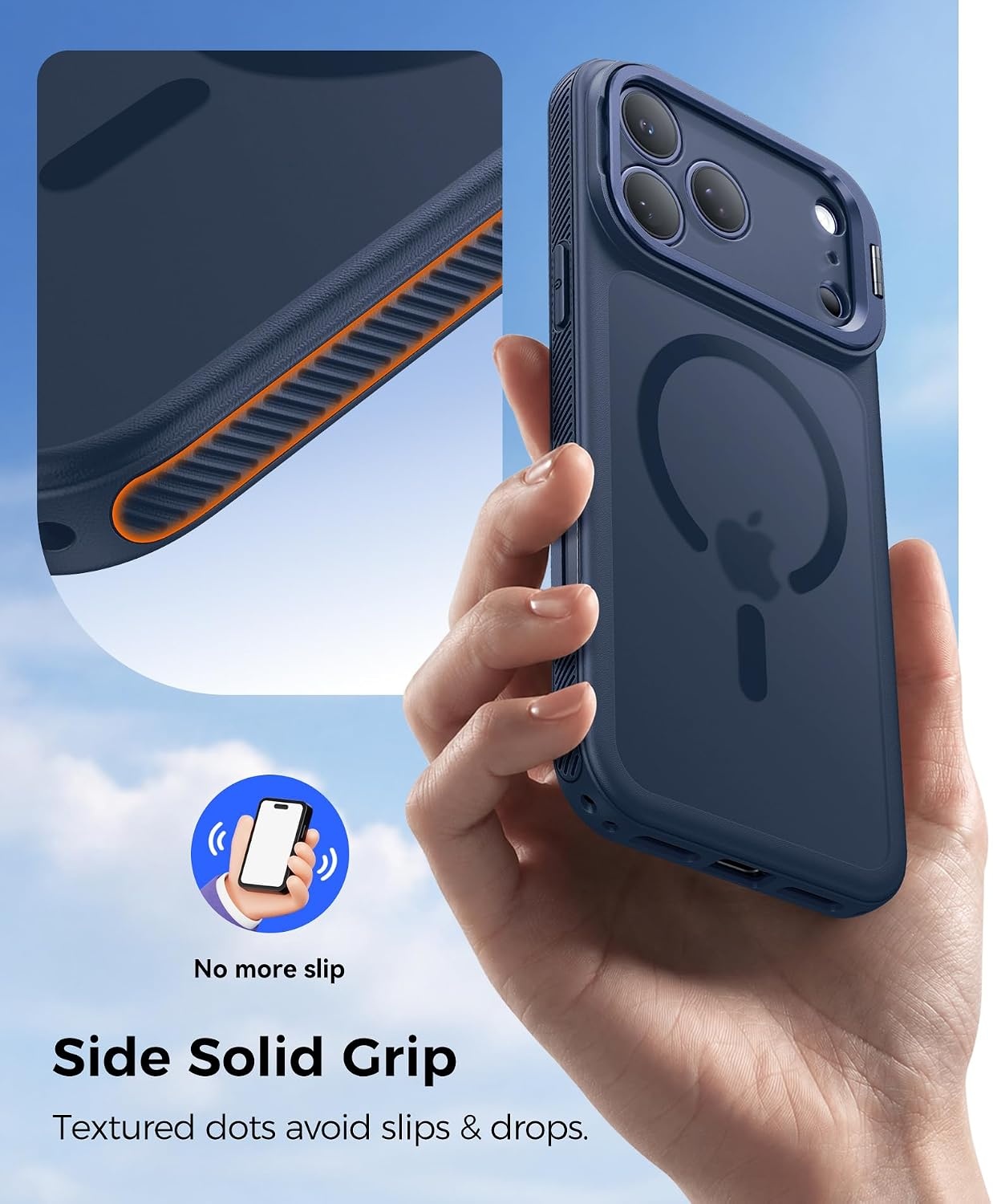 image:imageFNTCASE for Phone Pro Case 18 SeriesPhone 17 Pro Case with StandDeep Blue