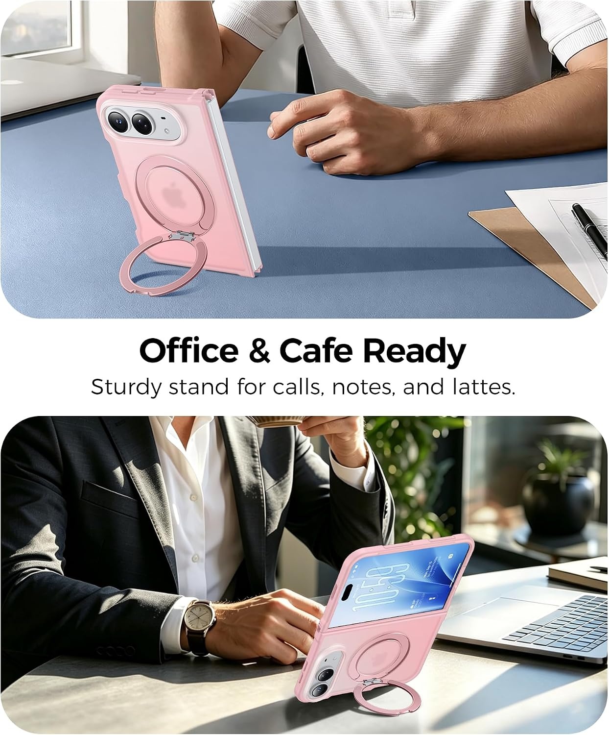 image:imageFNTCASE for Phone UltraPhone Fold Case with 360 Spin Magnetic Stand BlackPink