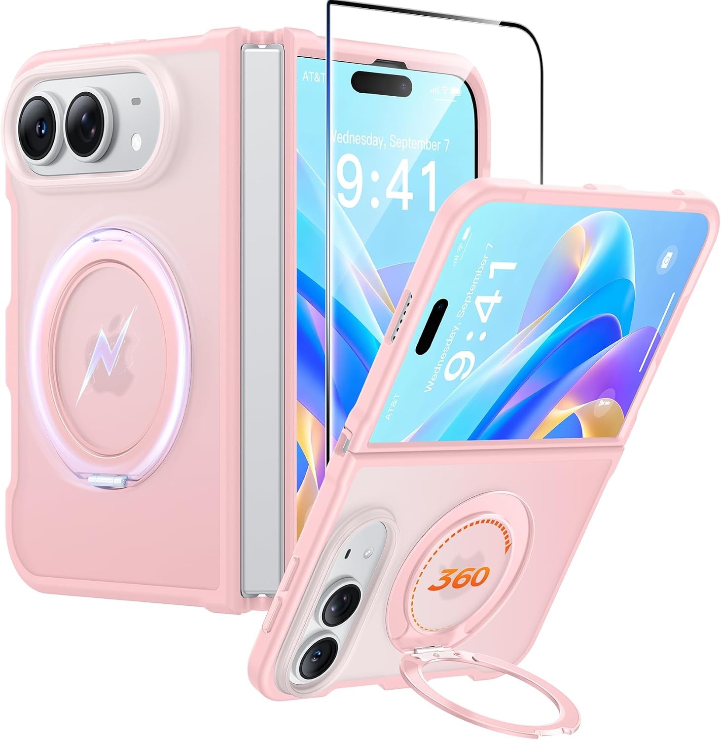 image:imageFNTCASE for Phone UltraPhone Fold Case with 360 Spin Magnetic Stand BlackPink