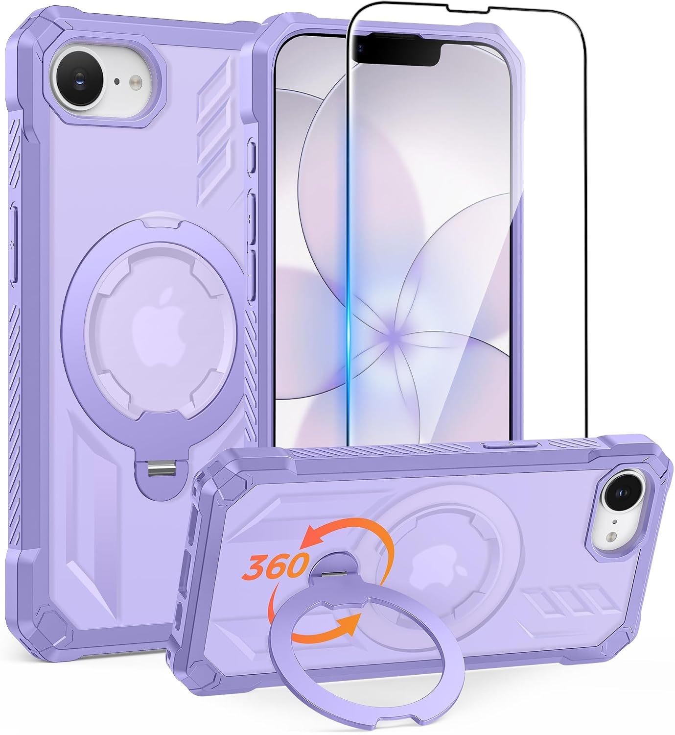 image:imageFNTCASE for Samsung Galaxy S26FE Case with 360 Spin Magnetic KickstandLight Purple