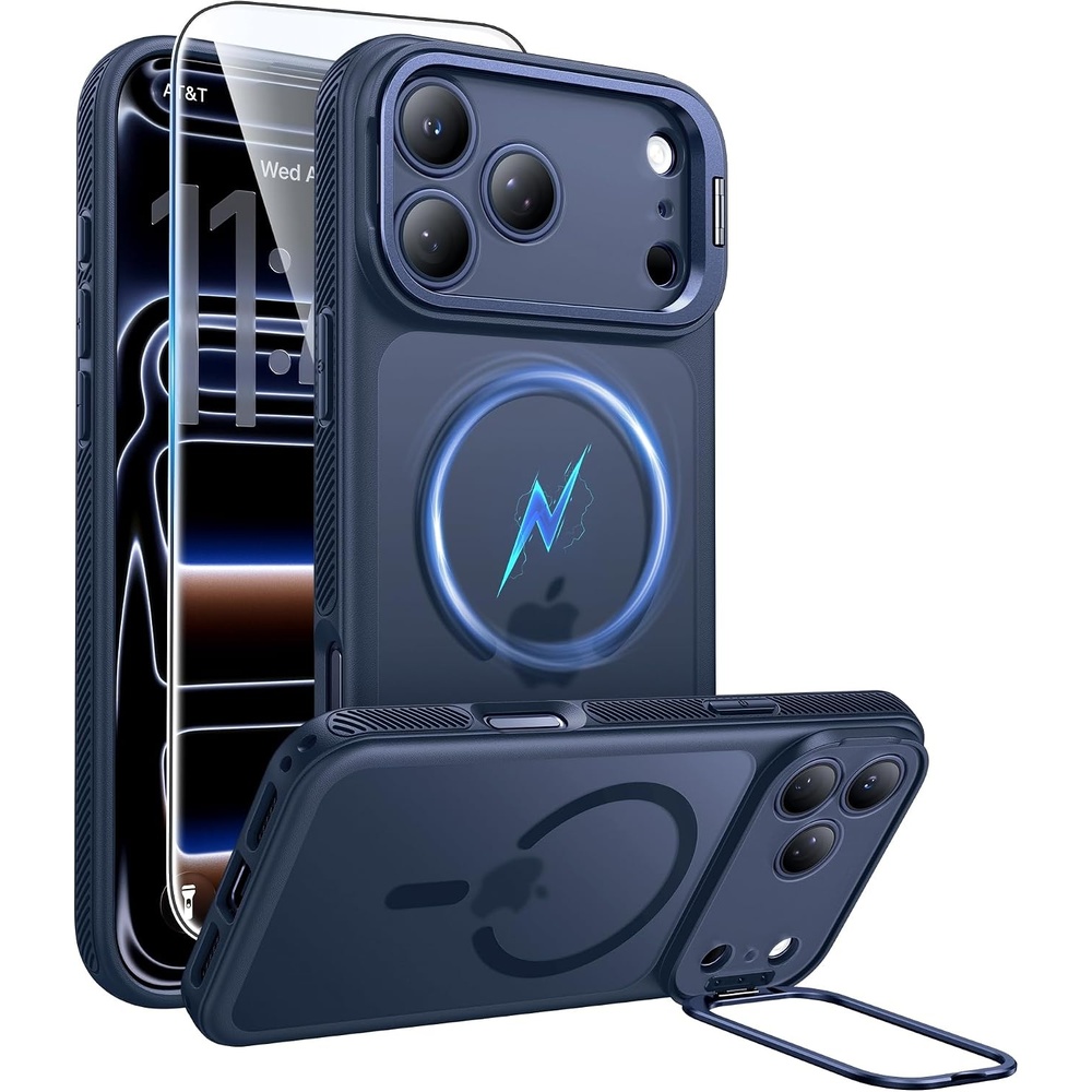 image:imageFNTCASE for Phone Pro Case 18 SeriesPhone 17 Pro Case with StandDeep Blue