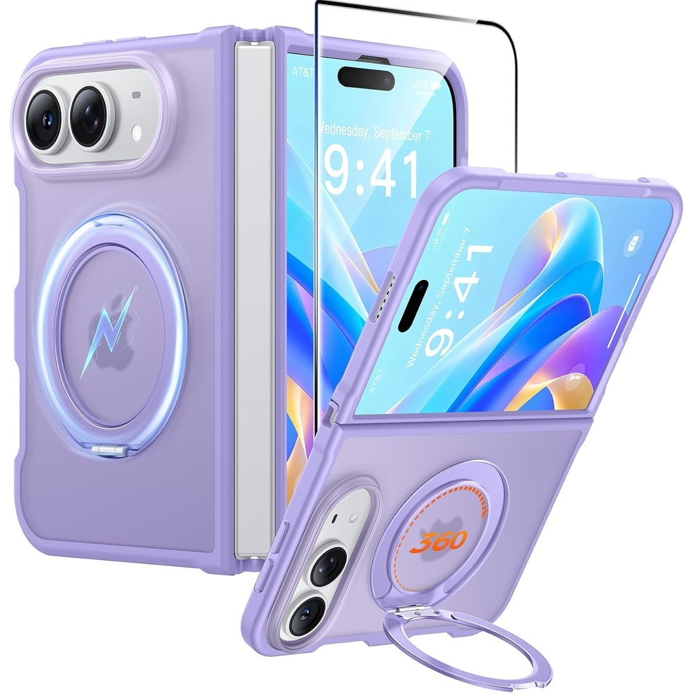 image:imageFNTCASE for Phone UltraPhone Fold Case with 360 Spin Magnetic Stand BlackLight Purple