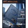 FNTCASE for Samsung Galaxy S26-FE Case with 360 Spin Magnetic Kickstand(Blue Translucent)