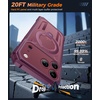 FNTCASE for Samsung Galaxy S26-FE Case with 360 Spin Magnetic Kickstand(Dark Cherry)