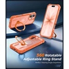 FNTCASE for Samsung Galaxy S26-FE Case with 360 Spin Magnetic Kickstand(Orange)