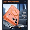 FNTCASE for Samsung Galaxy S26-FE Case with 360 Spin Magnetic Kickstand(Orange Translucent)