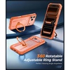 FNTCASE for Samsung Galaxy S26-FE Case with 360 Spin Magnetic Kickstand(Orange Translucent)